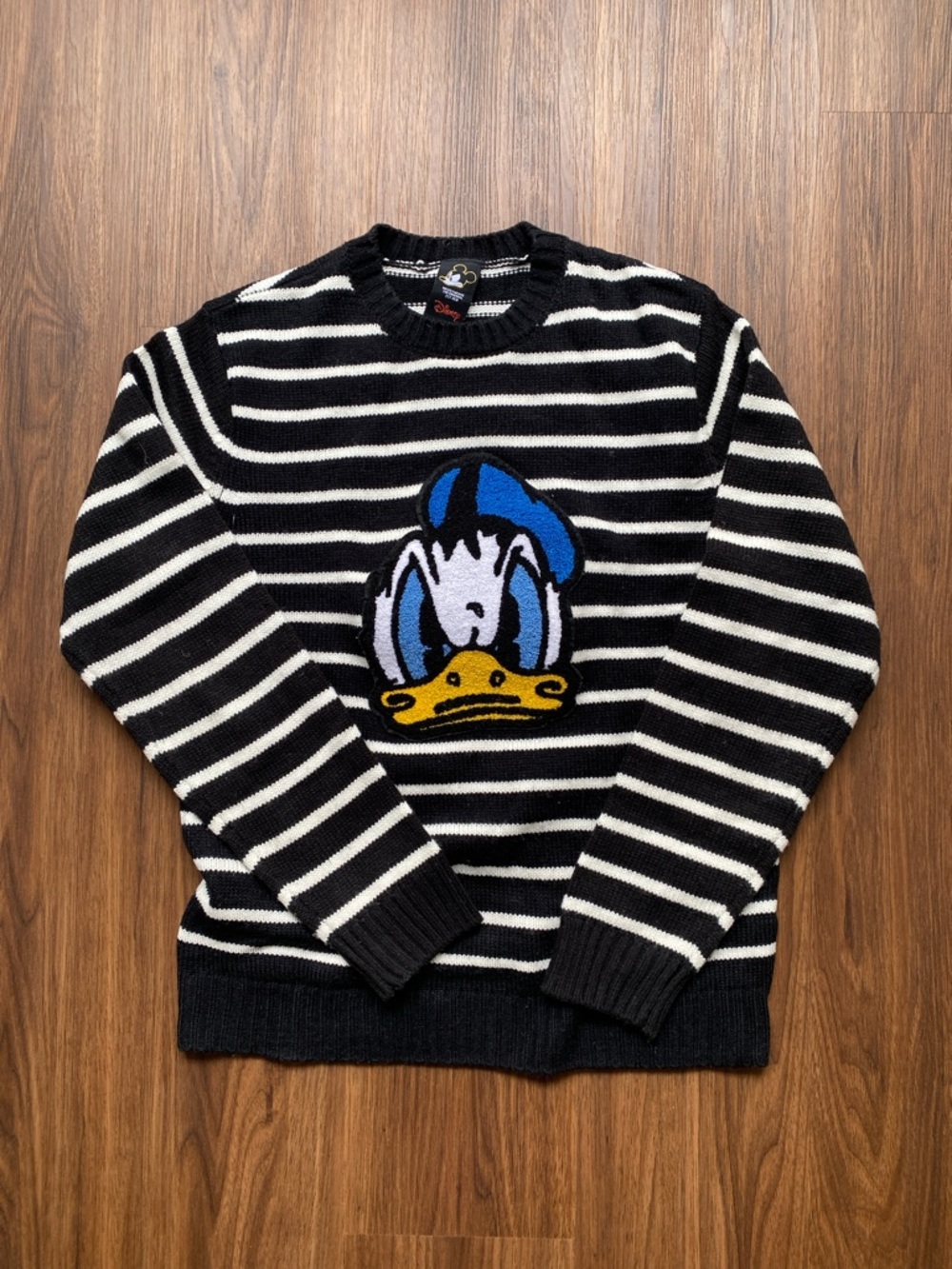 Forever 21 x Disney | Donald Duck Striped Knit Graphic Pullover Sweater